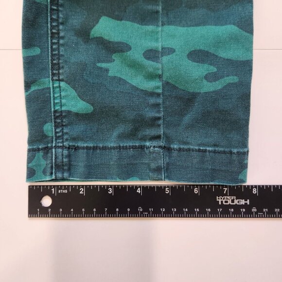 Anthropologie Austen High Rise Cargo Crop Pant Womens 30 Green Camo Canvas - Picture 7 of 12